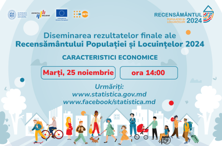 Eveniment prilejuit diseminării rezultatelor finale ale Recensământului populației și locuințelor 2024 cu privire la caracteristicile economice ale populației