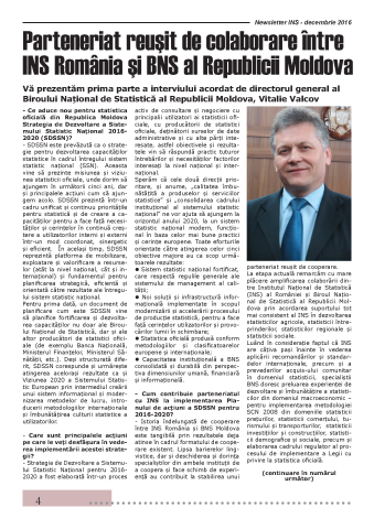 Interviu cu Vitalie Valcov pentru newsletter-ul INS România